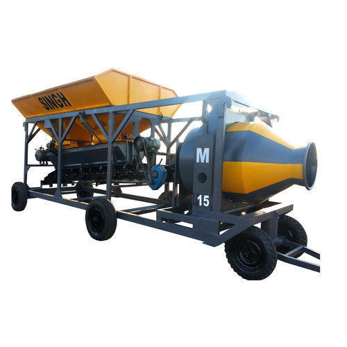 Concrete Batching Plant With Reversible Drum Mixer