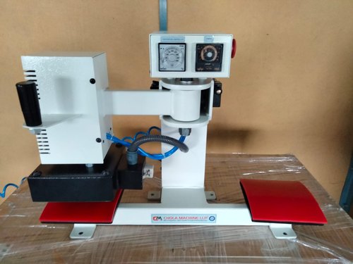 Pneumatic neck label transfer Machine