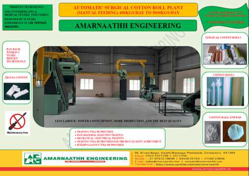 Absorbent Cotton Semi Automatic Plant