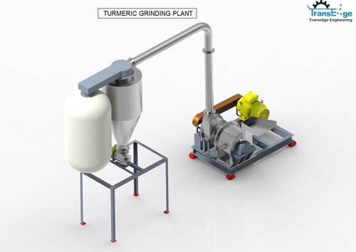 Semi-automatic Haldi Processing Plant  Three Phase Blower Pulverizer
