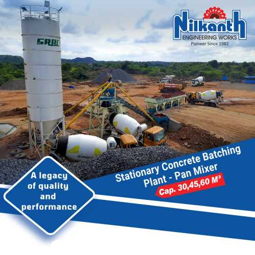 Stationary Concrete Batching Plant Pan Mixer