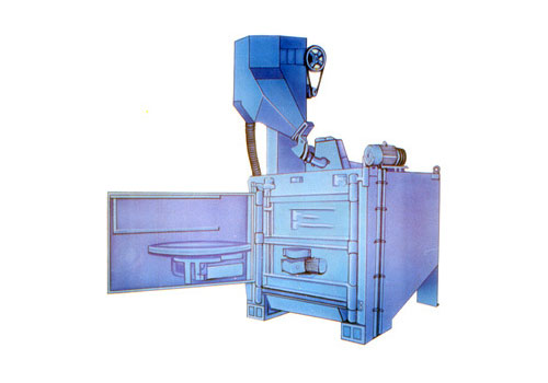 Swing table shot blasting machine