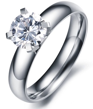 Gold Silver Engagement Wedding Band