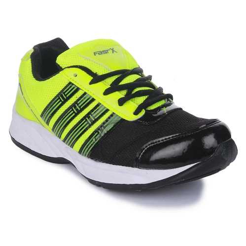 Men's black & Yellow Mesh Bullet Range Running Shoes