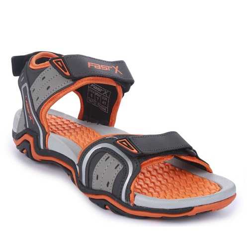 Black Orange Black Red Men's Sandals & Floaters