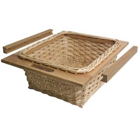 PULL OUT WICKER BASKET WITH RUNNERS 450 MM