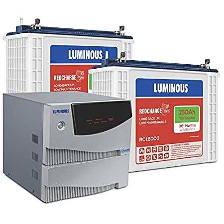Luminous Cruze 2KVA Inverter With RC 18000 Battery (2 Batteries)