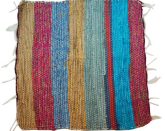 Handloom Cotton Yoga Mat With Hand Made Borders