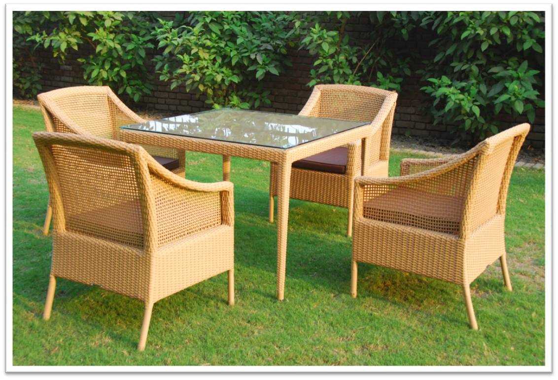 CANE SYNTHETIC CHAIR SET